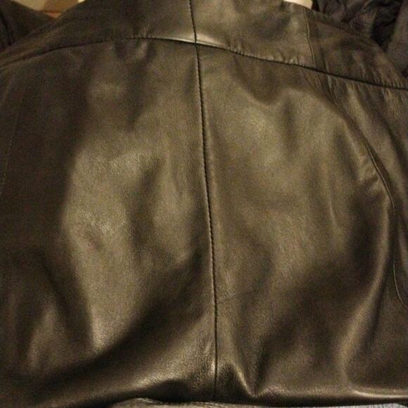 DKNYC Gauchos Buttery LAMB LEATHER Size 10 Black Crop Pants Wide Leg Modern Glam - Picture 4 of 12